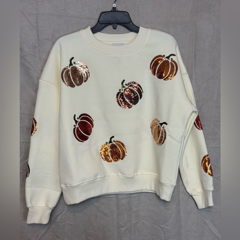 Kirkland’s Home - Women’s Pumpkin Sequin Sweater Size Small